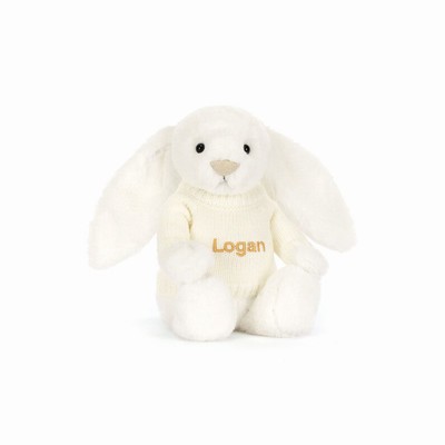 Jellycat Bashful Luxe Bunny Luna with Cream Jumper New Zealand | ETGCP5630